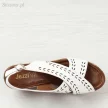 Białe sandały damskie na koturnie JEZZI 2171-2