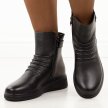 Czarne skórzane botki damskie na koturnie T.Sokolski Z25-77