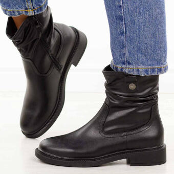 Czarne skórzane botki damskie Sergio Leone Bt25722S