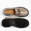 Szare lakierowane mokasyny damskie, loafersy DiA 597