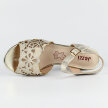 Złote sandały damskie na obcasie JEZZI 1954-6