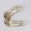 Złote silikonowe sandały damskie na obcasie z kryształami, transparentne SABATINA 2014-2