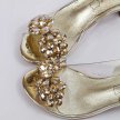 Złote silikonowe sandały damskie na obcasie z kryształami, transparentne SABATINA 2014-2