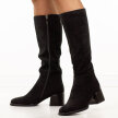 Czarne zamszowe kozaki damskie na obcasie Filippo Dkz6603/25