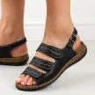 Czarne sandały damskie Sergio Leone Sk038