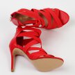 Czerwone sandały damskie na szilce POTOCKI 20016