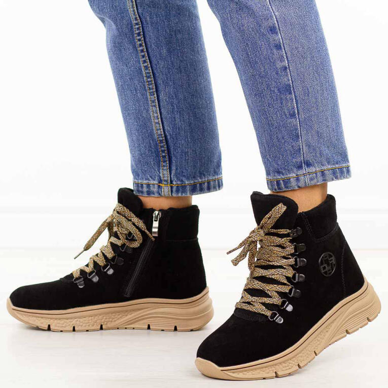 Czarne skórzane botki damskie Filippo Dbt7290/25