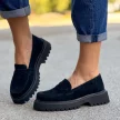 Czarne skórzane mokasyny damskie, loafersy FILIPPO DP4586/23