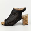Czarne ażurowe sandały damskie na słupku SABATINA 102-5