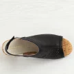 Czarne ażurowe sandały damskie na słupku Sabatina 102-5