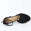 Czarne zamszowe sandały damskie na słupku POTOCKI 21035
