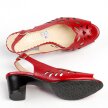 Czerwone skórzane POLSKIE sandały damskie na obcasie GREGORS 956