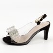 Czarne silikonowe sandały damskie na szpilce z kokardą, transparentne SABATINA 1014-15