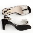 Czarne silikonowe sandały damskie na szpilce z kokardą, transparentne SABATINA 1014-15
