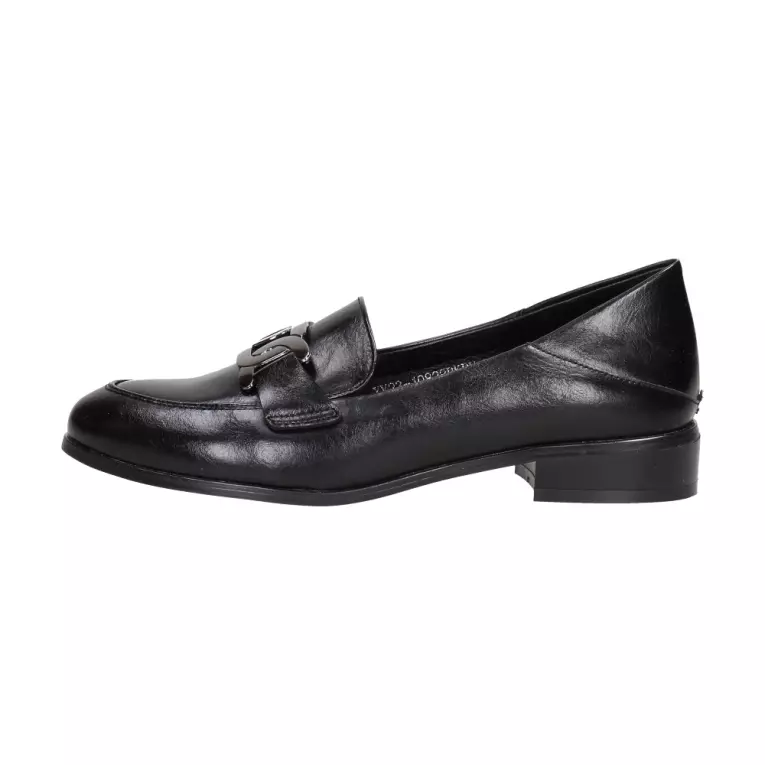 Czarne mokasyny damskie, półbuty VINCEZA 10828 BK PU