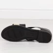 Czarne bk/gl płaskie sandały damskie z zakrytą piętą Jezzi 3882