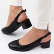 Czarne sandały damskie na obcasie M.DASZYŃSKI SA210-5