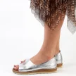 Srebrne skórzane POLSKIE sandały damskie z zakrytą piętą SUZANA AR854