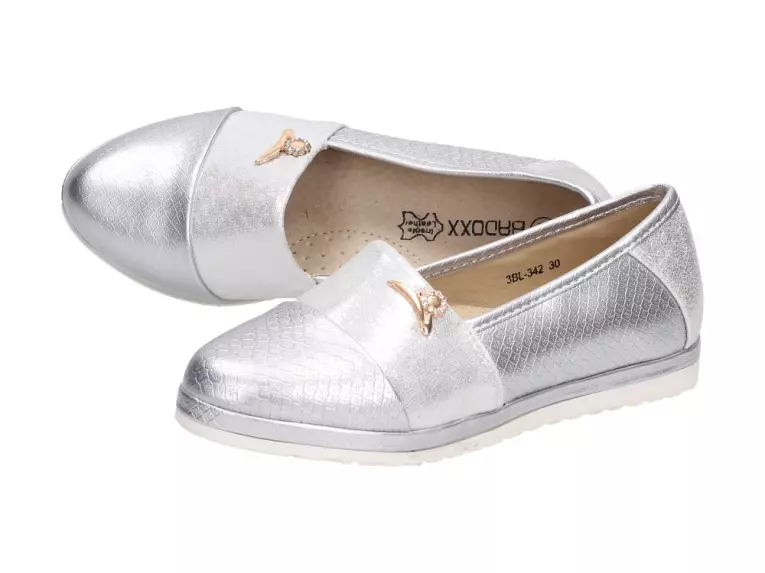 Srebne buty dziecięce balerinki Badoxx 342