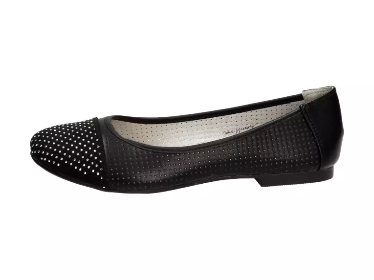 Czarne baleriny, buty damskie Wishot Dp090