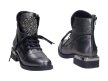 Platynowe trapery, botki damskie NAVY DOT 60001