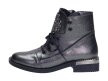 Platynowe trapery, botki damskie NAVY DOT 60001