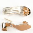 Złote silikonowe sandały damskie na obcasie z kryształami, transparentne SABATINA 2014-5