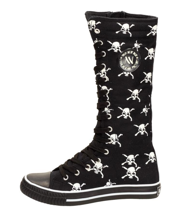 Wysokie trampki damskie New Age Cz008-2 Bk/wh