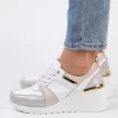 Białe skórzane sneakersy damskie na koturnie S.BARSKI 21405