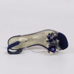 Granatowe silikonowe sandały damskie na szpilce z kryształami, transparentne SABATINA 1014-5