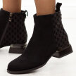 Czarne zamszowe skórzane botki damskie na obcasie DiA 52-853