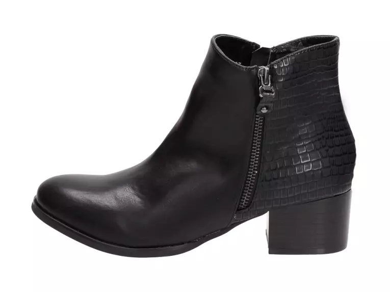 Czarne botki damskie Kylie Crazy 8602 Obcas Pu