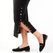Czarne loafersy damskie na obcasie, półbuty JEZZI 2167-1