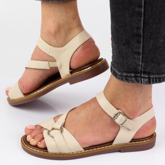 Beżowe sandały damskie M.DASZYŃSKI 2266-1