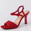Czerwone zamszowe sandały damskie na szpilce SERGIO LEONE SK902