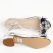 Srebrne silikonowe sandały damskie na obcasie, transparentne SABATINA 380-9