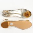 Złote silikonowe sandały damskie na obcasie z pomponem, transparentne SABATINA 380-16