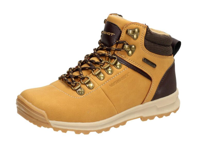 Camelowe botki, trapery damskie Wishot 31-997
