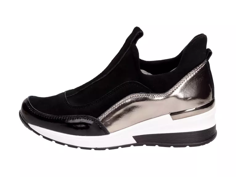 Czarne sneakersy damskie VINCEZA 7780 SKÓRA