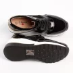 Czane skórzane sneakersy damskie na koturnie S.BARSKI 21405 BK/WT