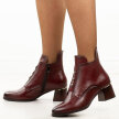 Bordowe botki damskie na obcasie Potocki 12667
