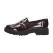 Bordowe lakierowane loafersy damskie mokasyny POTOCKI 21069