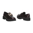 Bordowe lakierowane loafersy damskie mokasyny POTOCKI 21069