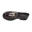 Bordowe lakierowane loafersy damskie mokasyny POTOCKI 21069