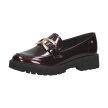 Bordowe lakierowane loafersy damskie mokasyny POTOCKI 21069