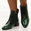 Zielone płaskie botki damskie Potocki 12498