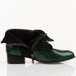 Zielone płaskie botki damskie Potocki 12498