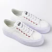 Białe tekstylne trampki damskie na platformie LEE COOPER 0890L