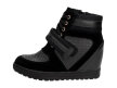 Czarne botki damskie, sneakersy J.Star J0102