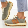 Khaki skórzane półbuty damskie Filippo Dp6743/25